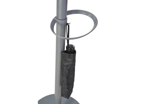 ALBA Festival Coat Stand 5 Pegs Silver Grey and Light Wood - PMFESTW M