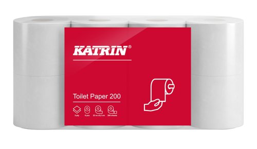 Katrin Toilet Paper Rolls 200 Sheets 2-Ply 8x7 packs (Pack 56 rolls) - 104749