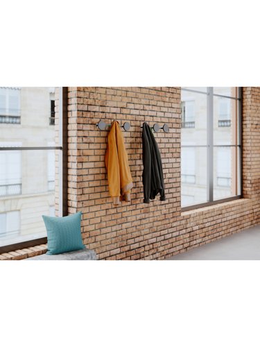 ALBA Wall Coat Hook 2 Pegs Black - PMS2