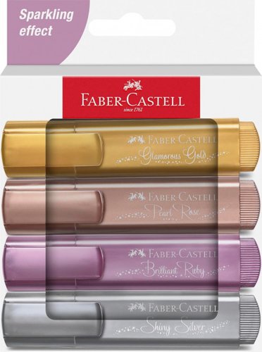 Faber-Castell Highlighter Textliner 46 Assorted Metallic Colours (Pack 4) - 4 for the Price of 3 - 254674X4
