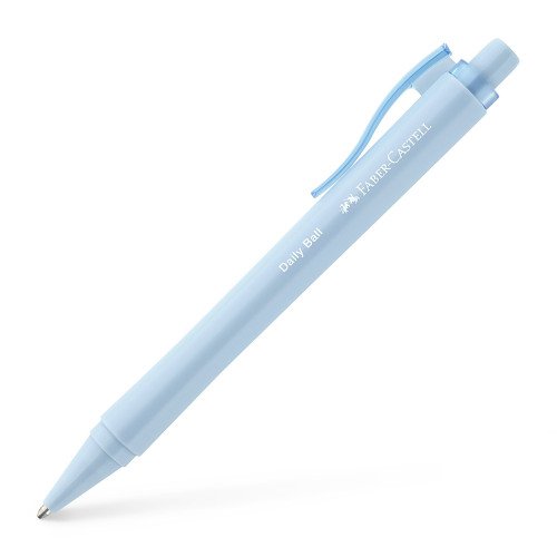 Faber-Castell Ballpoint Pen Daily Ball XB Sky Blue 63% Recycled Plastic (Pack 10) - 4 for the Price of 3 - 140689X4
