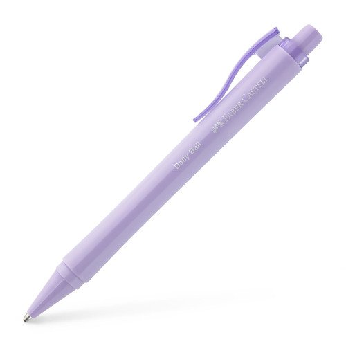 Faber-Castell Ballpoint Pen Daily Ball XB Lilac 63% Recycled Plastic (Pack 10) - 4 for the Price of 3 - 140688X4