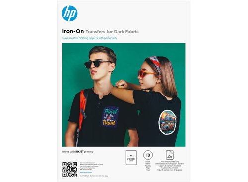 HP Iron-On Transfers For Dark Fabric A4 (210X297mm) 10 Sheet HP8L1U7A