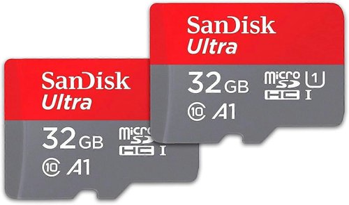Sandisk Ultra MicroSDHC 32GB INC SD Adapter 120MB/S A1 Class 10 UHSI 2Pack SDSQUA4-032G-GN6