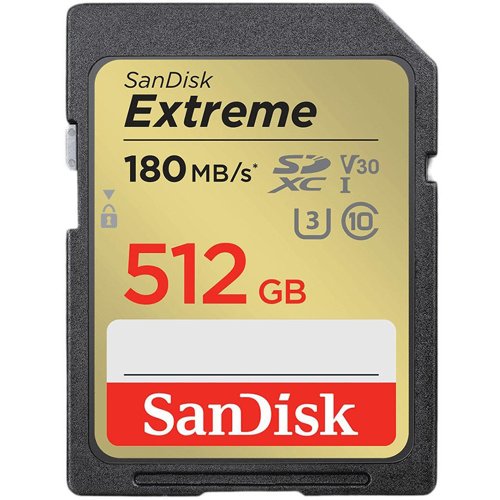 Sandisk Extreme Plus 512GB SDX Memory Card + 2 Years RescuePro Deluxe SDSDXWV-512G-GNC