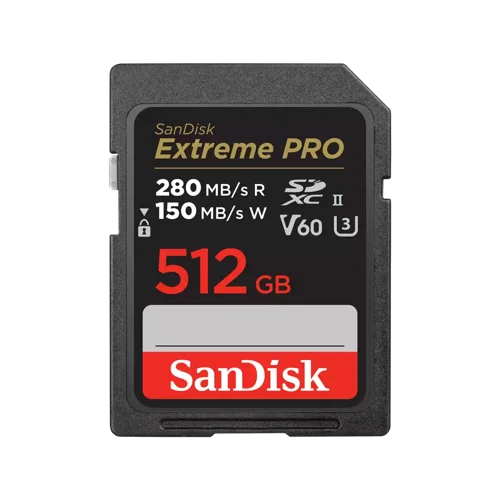 Sandisk Extreme PRO 512GB V60 UHSII SD CARDS SDSDXEP-512G-GN4