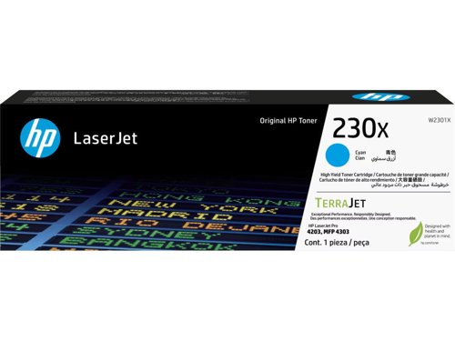 HP W2301X/230X Toner Cartridge Cyan High-Capacity 5.500 Pages ISO/LEC 19798 For HP CLJ Pro 4203