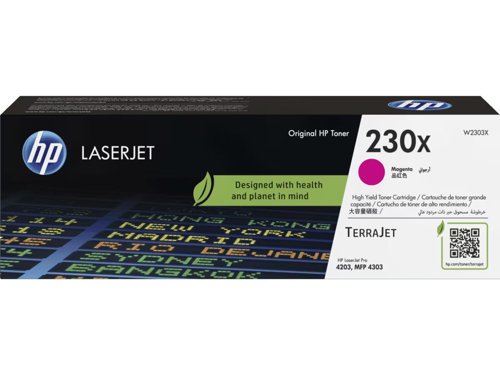 HP W2303X/230X Toner Cartridge Magenta High-Capacity 5.500 Pages ISO/LEC 19798 For HP CLJ Pro 4203