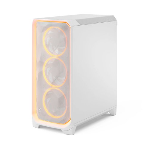 Fractal Design Meshify 3 Ambience Pro RGB White Tempered Glass Clear Tint Gaming PC Case