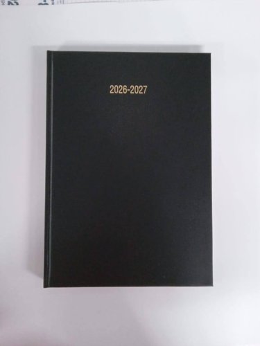 ValueX Academic A5 Mid Year Hardback Day To Page Diary with Ribbon Marker 2026/2027 Black - A51E Black