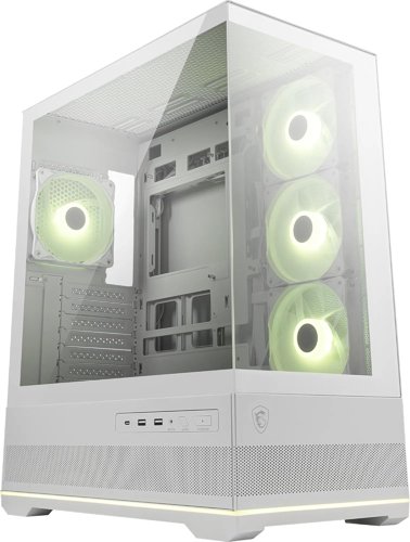 MSI MAG PANO 110R PZ Tempered Glass White ATX Midi Tower Gaming PC Case