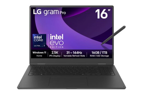 LG Gram Pro 2in1 16T90TP 16 Inch Intel Core Ultra 7 255H 16GB RAM 1TB SSD Windows 11 Home Notebook