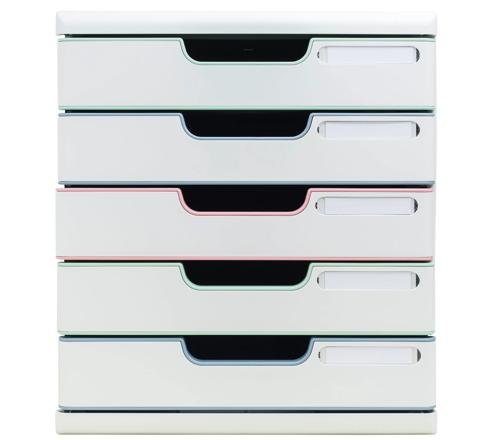 Exacompta AutentiK Modular A4 5 Drawers Assorted Colours - 301303D