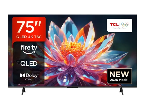 TCL T6C 75 Inch 3840 x 2160 Pixels 4K Ultra HD HDR HDMI USB QLED Fire Smart TV