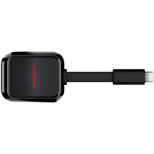 SDDRC751R | Dive into the future of data transfer with the SANDISK QuickFlow™ SD Card Reader with USB-C™, our fastest SD card reader. An essential part of your workflow, the USB-C™ reader/writer helps maximize speed so you can quickly start your photo and video file post-production processes. Upload thousands of high-resolution RAW images shot in continuous burst mode on your DSLR or mirrorless camera, plus hours of 4K UHD videos, in a flash. Move media straight from your SD card to USB-C devices for seamless editing in mobile or desktop apps and effortless sharing on social media. For maximum versatility, its USB Type-C™ 3.2 Gen 1 interface is compatible with Type-C 2.0 and 3.0 ports, and it supports both UHS-I and UHS-II SD cards for high-speed data transfers. An inconspicuous design element emits light when the reader is in use, and its streamlined shape consumes very little space in your bag.