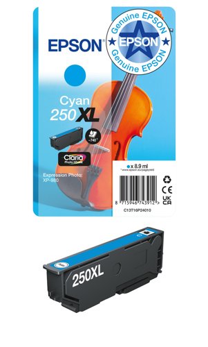 Epson Cyan 250XL Violin Ink C13T16P24010
