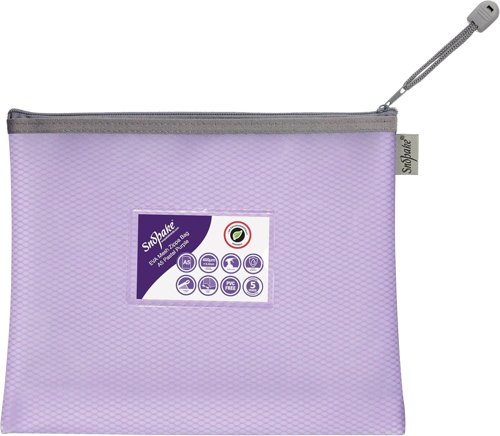 Snopake EVA Pastel Mesh HC A5 Zippa Bag - Purple- 3 Bags