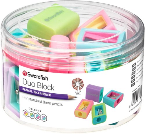 Snopake Duo Block Pencil Sharpener Tub- 1 Box of 24