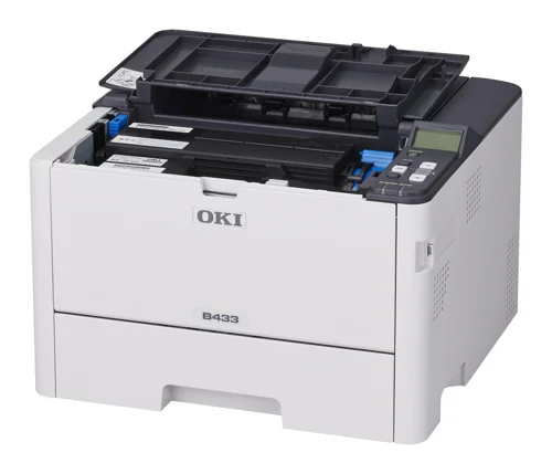 OKI9006247 | The OKI B433 is a compact A4 mono printer designed for speed and low-fuss operation. Its digital LED engine outputs crisp 1200 x 1200 dpi text and graphics, while auto duplex, front-access maintenance and robust security features suit busy desks and shared spaces.Ideal for small teams that want quality mono output, simple management and scalable capacity without the footprint.