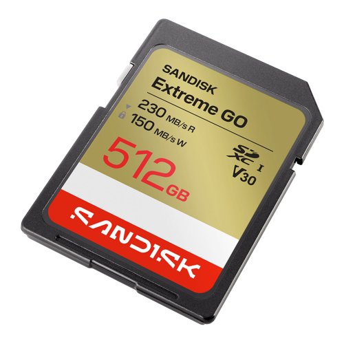 Sandisk Extreme GO 512 GB SDXC UHS-I 230 MB/s 150 MB/s Class 3 (U3)