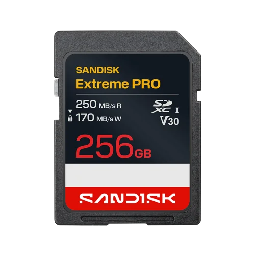 Sandisk Extreme Pro 256 GB SDXC UHS-I 250 MB/s 170 MB/s V30