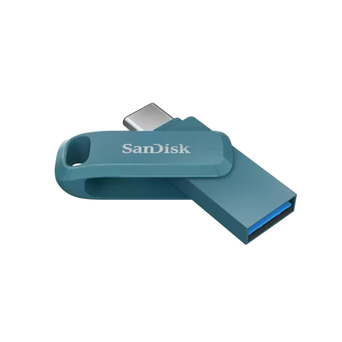 SDDDC32T00BB | Looking for storage that works across your USB Type-C™ and Type-A devices? Whether you’re capturing photos from your latest adventure or creating content in the office, the SanDisk Ultra Dual Drive Go USB Type-C™ is the 2-in-1 flash drive that makes it easy to move files between USB Type-C™ macOS devices, Windows® PCs, and USB Type-A computers. Automatically back up your photos, videos, music, documents and contacts on the SANDISK app for macOS, and Windows® devices. Plus, the dual-purpose swivel design helps protect connectors and features a keyring hole to take your drive on the go.