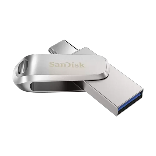 SDDDC4T00 | Looking for stylish storage that works across your USB Type-C™ and Type-A devices? Whether you’re taking amazing photos of your latest adventure or creating content in the office, the SanDisk Ultra Dual Drive Luxe USB is the all-metal casing, 2-in-1 flash drive that lets you easily move files between your USB Type-C™ tablet and Mac or USB Type-A computer. Just plug in this premium drive to easily free up space on your devices or to automatically back up your photos, videos, music, documents and contacts. Plus, the dual-purpose swivel design in a high-quality metal housing helps protect connectors and features a keyring hole to take your drive on the go.