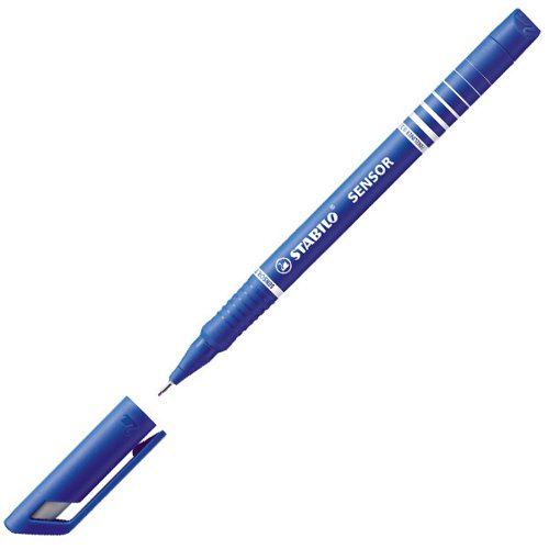 STABILO SENSOR Fine liner Pen 0.3mm Line Blue (Pack 10) 189/41
