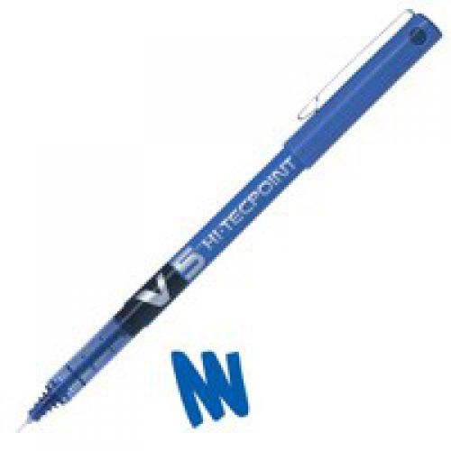 31200PT - Pilot V5 Hi-Tecpoint Liquid Ink Rollerball Pen 0.5mm Tip 0.3mm Line Blue (Pack 12) - 100101203