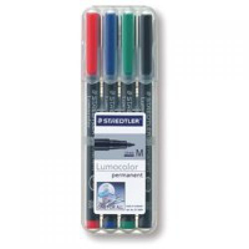 Staedtler Lumocolor OHP Pen Perm Med 0.8mm Assorted PK4