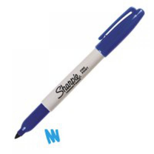 Sharpie Permanent Marker Fine Tip 0.9mm Line Blue (Pack 12)