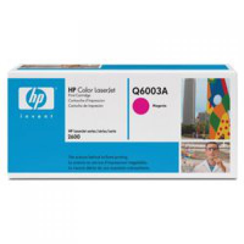HP 124A Magenta Standard Capacity Toner Cartridge 2K pages for HP Color LaserJet 1600/2600/2605/CM1015/CM1017 - Q6003A