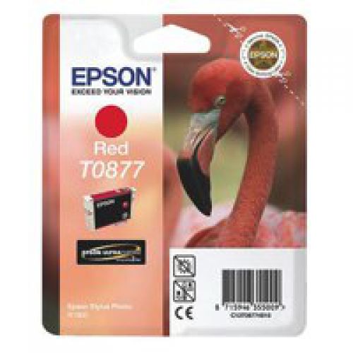 Epson T0877 Flamingo Red Standard Capacity Ink Cartridge 11ml - C13T08774010