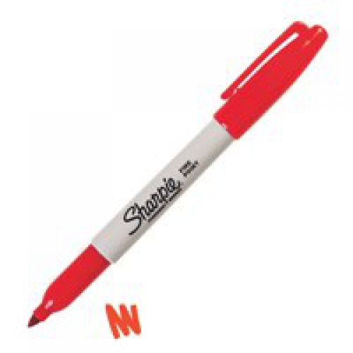 Sharpie Permanent Marker Fine Tip 0.9mm Line Red (Pack 12)