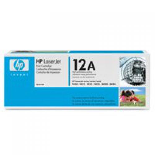 HP 12A Black Standard Capacity Toner Cartridge 2K pages for HP LaserJet 1010/1012/1015/1018/1020/1022/3015/3020/3030/3050/3052/3055 - Q2612A