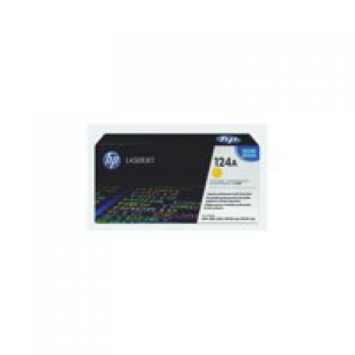 HP 124A Yellow Standard Capacity Toner Cartridge 2K pages for HP Color LaserJet 1600/2600/2605/CM1015/CM1017 - Q6002A