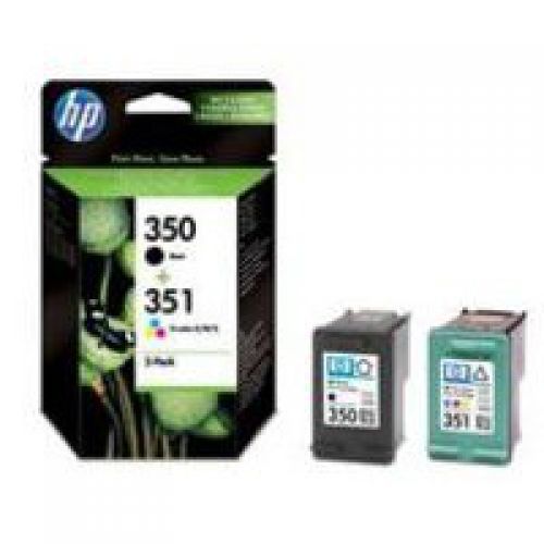 HP 350/ 351 Black Standard Capacity Tricolour Ink Cartridge 4.5ml 3.5ml Twinpack - SD412EE
