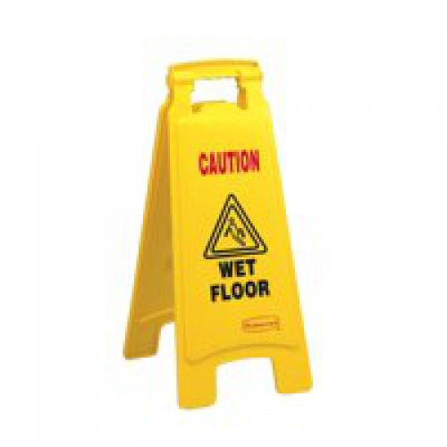 ValueX Caution Wet Floor Plastic Sign Yellow