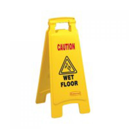 ValueX Caution Wet Floor Plastic Sign Yellow 0905001 Charles Bentley & Son Ltd