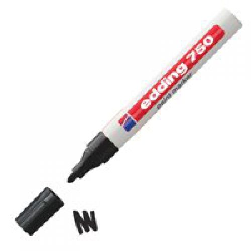 Edding 750 Paint Marker Bullet Tip 2-4mm Line Black (Pack 10)