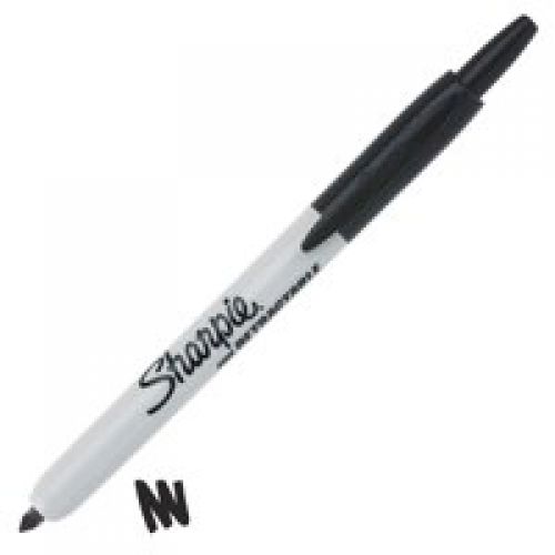 Sharpie Retractable Permanent Marker Fine Tip 1mm Line Black (Pack 12) - S0810840