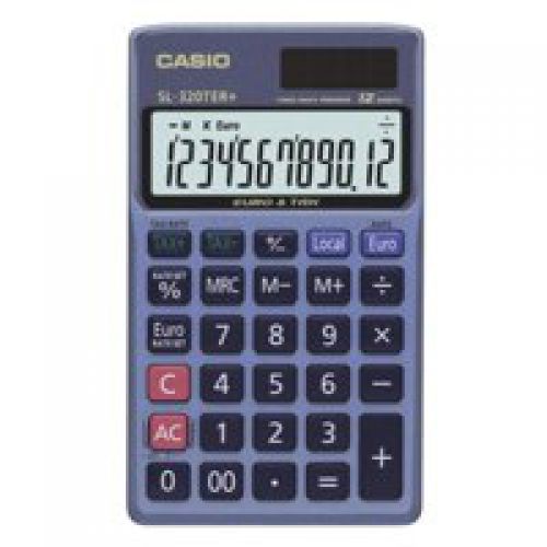 Casio SL-320TER 12 Digit Pocket Calculator With Tax and Currency Function SL-320TER+-WK-UP