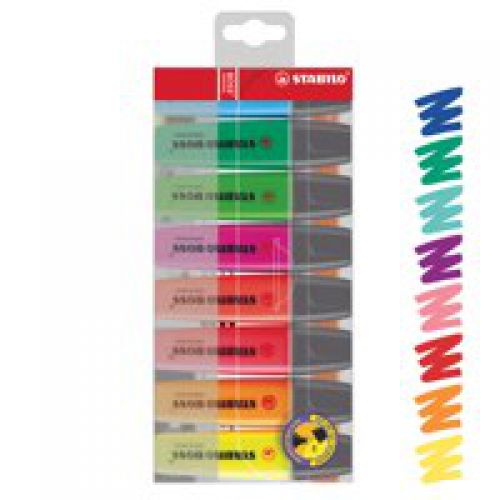 STABILO BOSS ORIGINAL Highlighter Chisel Tip 2-5mm Line Assorted Colours (Wallet 8) - 70/8