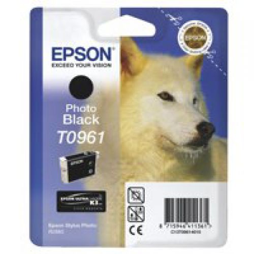 Epson T0961 Husky Black Standard Capacity Ink Cartridge 11ml - C13T09614010