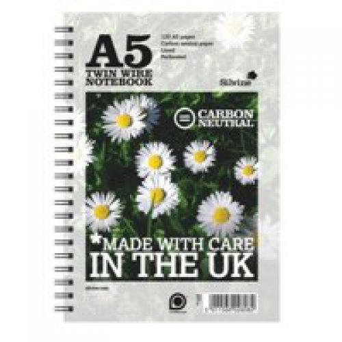 Silvine Carbon Zero Wirebound Notebook A5 120 Page Ruled White (Pack 5) - R303