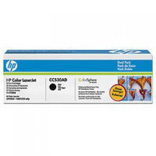 HP 304A Black Standard Capacity Toner 3.5K pages Twinpack for HP Color LaserJet CM2320/CP2025 - CC530AD
