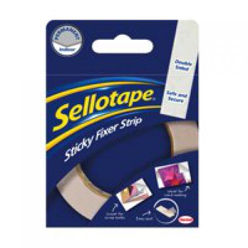Sellotape Sticky Fixer Strip Permanent Double Sided 25mm x 3m - 1445400