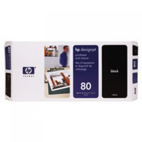 HP 80 Black Standard Capacity Printhead And Cleaner 17ml - C4820A