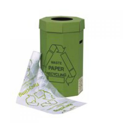 Acorn Green Bin High Volume  Paper Recycling Bin 60 Litres H677 x W360mm  (Pack 5) - 402565