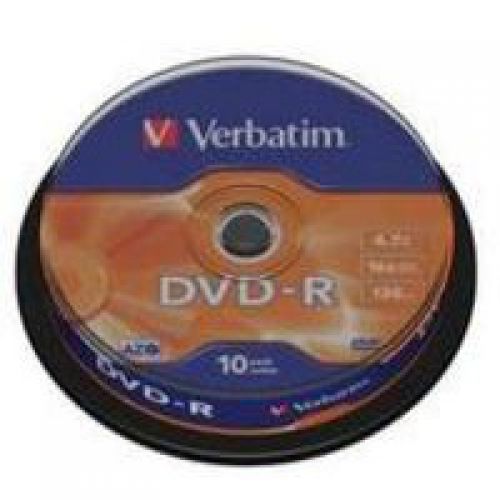 Verbatim DVD-R 16x Branded Silver Spindle of 10 Discs - 43523